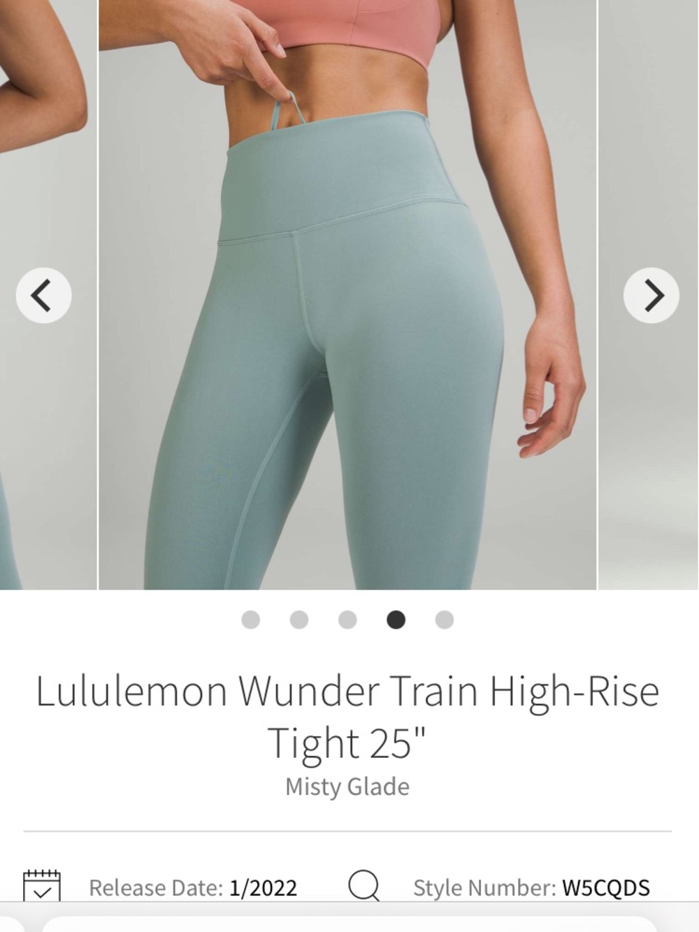 lululemon athletica High-Rise Wunder Train Leggings - Misty Glade 2 25”